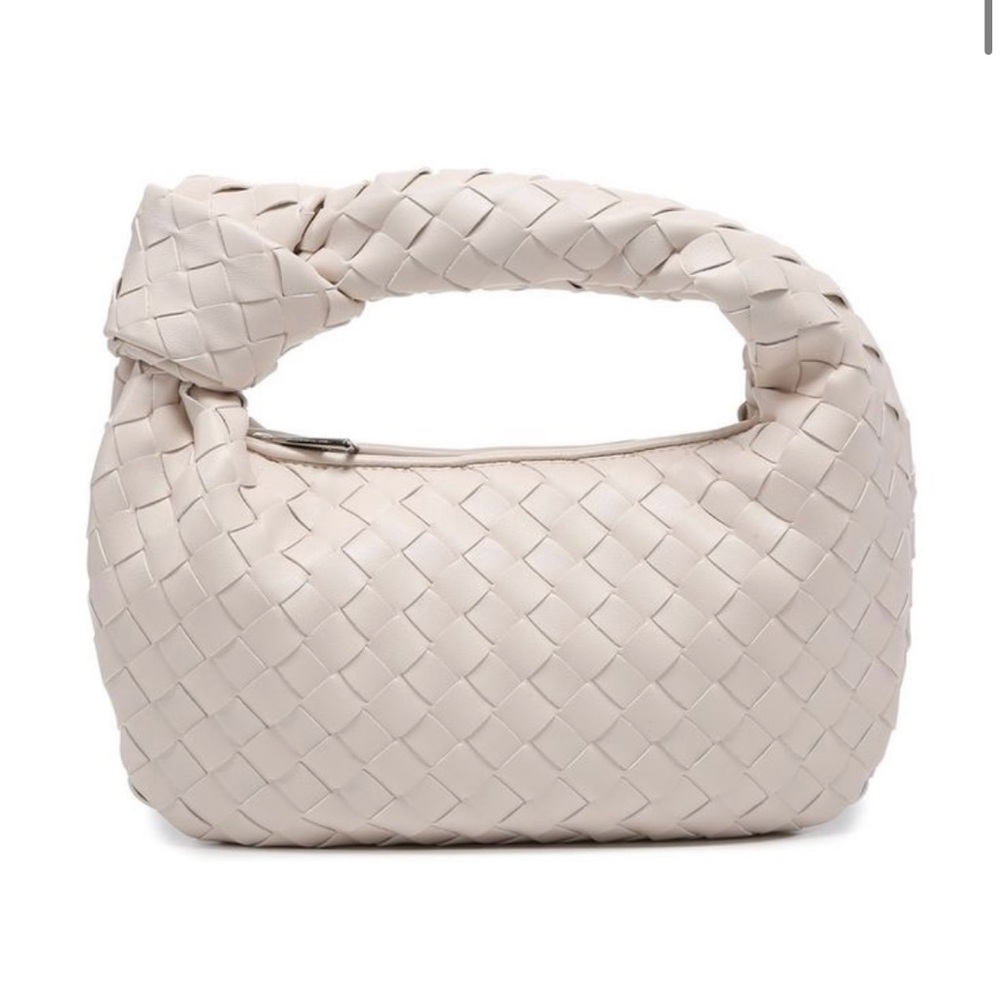 Amara ivy white woven knot bag